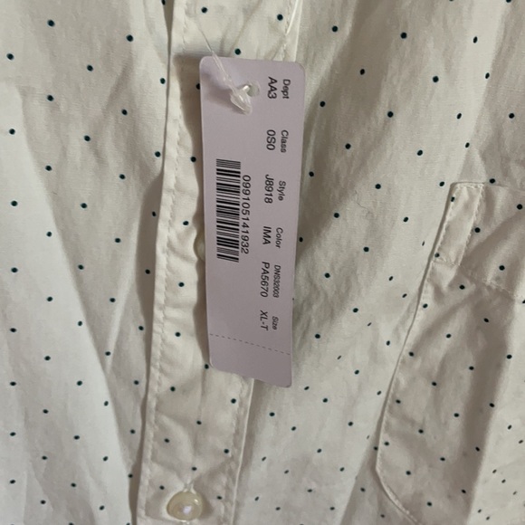 J Crew Secret Wash Shirting Mini Polka Dot Classic Button Down Shirt NWT - Picture 3 of 6